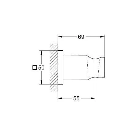 GROHE 27 075 000 Soporte Mural Para Ducha Fijo Cuadrado 4 GROHE 27 075 000 Soporte Mural Para Ducha Fijo Cuadrado - Imagen 2