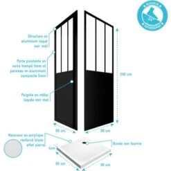 Pack Complete Pack Wall Shower Y Retorno Tipo Fondo De Pantalla Tipo Pared Y Receptor Blanco -Hogar Baño Tienda 72664210 4