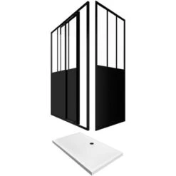 Paquete De Puerta Corredera 140x200 + Panel De Aluminio De Pared Y Compuesto De Retorno + Destinatario De 140x90 -Hogar Baño Tienda 72664211 3