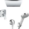 Hansgrohe Set De Ducha Empotrable Logis Loop Con Mezclador Monomando, Ducha Fija Cuadrada, Teleducha De 2 Chorros Y Caño, Cromo -Hogar Baño Tienda 73037444 1
