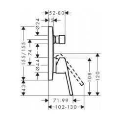 Hansgrohe Set De Ducha Empotrable Logis Loop Con Mezclador Monomando, Ducha Fija Cuadrada, Teleducha De 2 Chorros Y Caño, Cromo -Hogar Baño Tienda 73037444 5