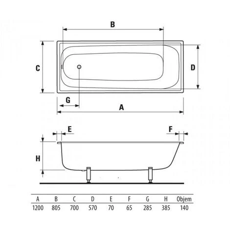 Jika (Groupe Roca) Riga Bañera Ahorra Espacio 120 X 70 Cm En Acero Esmaltado, Blanco (H2340200000001) 4 Jika (Groupe Roca) Riga Bañera Ahorra Espacio 120 X 70 Cm En Acero Esmaltado, Blanco (H2340200000001) - Imagen 2