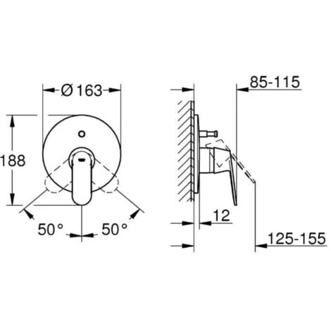 Grohe Eurosmart Cosmopolitan Conjunto De Ducha Empotrado Todo En 1 Con Ducha Fija TEMPESTA 210 + Teleducha 2 Chorros, Cromo (25183001) 5 Grohe Eurosmart Cosmopolitan Conjunto De Ducha Empotrado Todo En 1 Con Ducha Fija TEMPESTA 210 + Teleducha 2 Chorros, Cromo (25183001) - Imagen 3