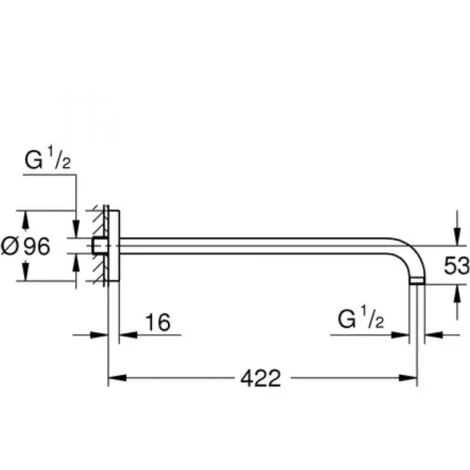 Grohe Brazo De Ducha Rainshower 422 Mm (26146000) 4 Grohe Brazo De Ducha Rainshower 422 Mm (26146000) - Imagen 2