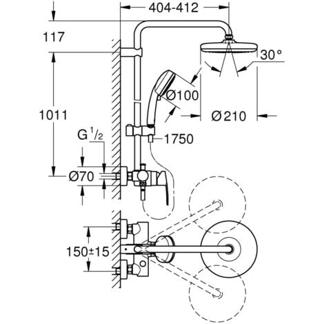 Grohe Columna De Ducha Tempesta Cosmopolitan System 210 Con Mezclador Monomando (26224001) 6 Grohe Columna De Ducha Tempesta Cosmopolitan System 210 Con Mezclador Monomando (26224001) - Imagen 4