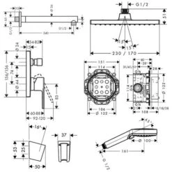 Hansgrohe Vernis Shape Conjunto De Ducha Todo En Uno Con Ducha Fija 230 + Teleducha De 2 Chorros, Negro Mate 11 Hansgrohe Vernis Shape Conjunto De Ducha Todo En Uno Con Ducha Fija 230 + Teleducha De 2 Chorros, Negro Mate -Hogar Baño Tienda 73098880 5