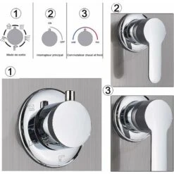 Panel De Ducha De Luz LED Con Sistema De Columna De Ducha De Chorro De Masaje SPA Para Baño,Niquel Pulido -Hogar Baño Tienda 73750506 4