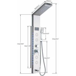 Panel De Ducha De Luz LED Con Sistema De Columna De Ducha De Chorro De Masaje SPA Para Baño,Niquel Pulido -Hogar Baño Tienda 73750506 5