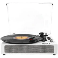 Tocadiscos Bluetooth Studio Deluxe PRIXTON - Reproductor Y Convertidor De Vinilos - Blanco