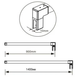 Barra De Soporte Sujección Para Mamparas 90cm -Hogar Baño Tienda 7415792 5