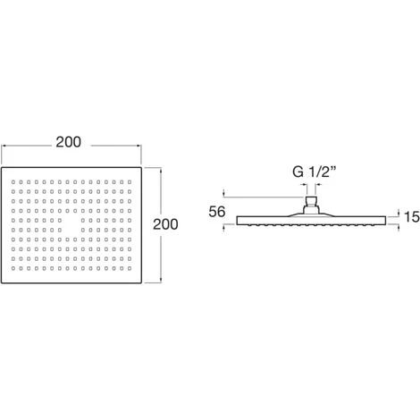 Roca Rociador De Pared O Techo De ABS Cromado. No Incluye Kit/brazo Soporte A Pared / Techo 4 Roca Rociador De Pared O Techo De ABS Cromado. No Incluye Kit/brazo Soporte A Pared / Techo - Imagen 2
