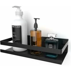 Estante De Ducha Sin Perforación, Estante De Ducha De Baño Autoadhesivo De Acero Inoxidable SUS304 (negro)