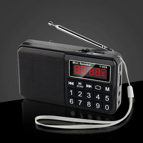 Radio Portátil, Radio FM Con Batería Recargable De Alta Capacidad (850 MAh), Color Negro 4 Radio Portátil, Radio FM Con Batería Recargable De Alta Capacidad (850 MAh), Color Negro - Imagen 2