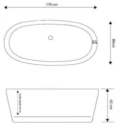 SIMBA Bañera Independiente Freestanding Diseño Moderno E Innovador 170x80cm Cleopatra 11 SIMBA Bañera Independiente Freestanding Diseño Moderno E Innovador 170x80cm Cleopatra -Hogar Baño Tienda 7572522 5