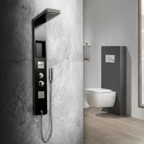 DP Grifería - Modelo Polinesia, Columna De Hidromasaje En Aluminio, Color Negro 4 DP Grifería - Modelo Polinesia, Columna De Hidromasaje En Aluminio, Color Negro - Imagen 2