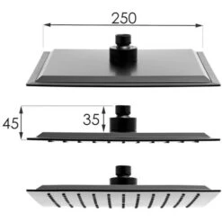 Set De Ducha - Cuadrado - Con Grifo Bañera - Y Ducha Rain 25cm - Negro 11 Set De Ducha - Cuadrado - Con Grifo Bañera - Y Ducha Rain 25cm - Negro -Hogar Baño Tienda 76153218 5