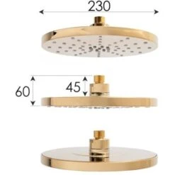 Ducha De Lluvia Dorada 23 Cm -Hogar Baño Tienda 76153246 5