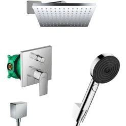 Hansgrohe Vernis Shape Pulsify Conjunto De Ducha Empotrada Todo En Uno Con Ducha Superior 230 XXL + Teleducha Performance De 3 Chorros