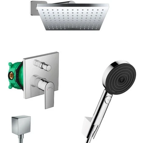 Hansgrohe Vernis Shape Pulsify Conjunto De Ducha Empotrada Todo En Uno Con Ducha Superior 230 XXL + Teleducha Performance De 3 Chorros 3 Hansgrohe Vernis Shape Pulsify Conjunto De Ducha Empotrada Todo En Uno Con Ducha Superior 230 XXL + Teleducha Performance De 3 Chorros