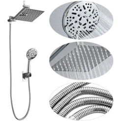 Sistema Columna De Ducha Sin Grifo,con Ducha Mano Alcachofa Y Cabezal Rociador Set Ducha -Hogar Baño Tienda 76480583 3