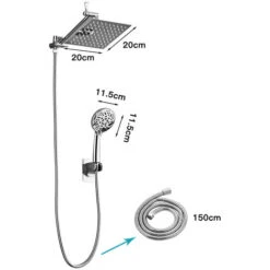 Sistema Columna De Ducha Sin Grifo,con Ducha Mano Alcachofa Y Cabezal Rociador Set Ducha -Hogar Baño Tienda 76480583 4