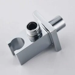 Cabezal De Ducha BR-Vie De Latón Cuadrado De 1/2" Conector De Manguera Cromado, Codo De Ducha Con Soporte, Accesorio De Arena Para Ducha De Mano -Hogar Baño Tienda 76780994 5