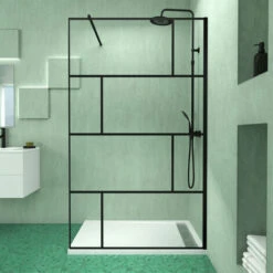 Pack Mampara De Ducha 120x195 Cm Y Plato De Ducha En Acrílico Blanco Efecto Piedra 120x80 Cm