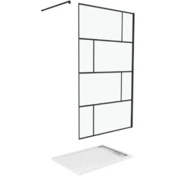 Pack Mampara De Ducha 120x195 Cm Y Plato De Ducha En Acrílico Blanco Efecto Piedra 120x80 Cm -Hogar Baño Tienda 77109224 3