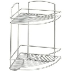 Rinconera Baño 2 Niveles Serie ONDA De Metaltex. Acabado Polytherm® Color Plateado