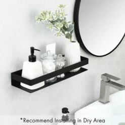 Estantes De Pared 40CM Estantes De Ducha De Baño Modernos SUS304 Acero Inoxidable Negro Mate, -Hogar Baño Tienda 77541275 3