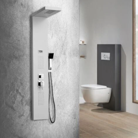 DP Grifería - Columna De Hidromasaje En Aluminio Color Blanco Modelo Bahamas 4 DP Grifería - Columna De Hidromasaje En Aluminio Color Blanco Modelo Bahamas - Imagen 2