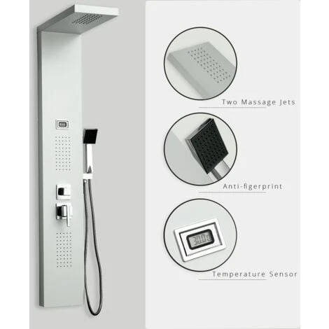 DP Grifería - Columna De Hidromasaje En Aluminio Color Blanco Modelo Bahamas 6 DP Grifería - Columna De Hidromasaje En Aluminio Color Blanco Modelo Bahamas - Imagen 4