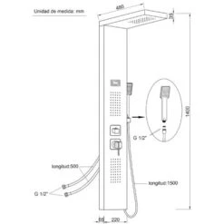 DP Grifería - Columna De Hidromasaje En Aluminio Color Blanco Modelo Bahamas 11 DP Grifería - Columna De Hidromasaje En Aluminio Color Blanco Modelo Bahamas -Hogar Baño Tienda 7764963 5