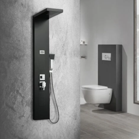 DP Grifería - Columna De Hidromasaje En Aluminio Color Negro Modelo Bahamas 4 DP Grifería - Columna De Hidromasaje En Aluminio Color Negro Modelo Bahamas - Imagen 2