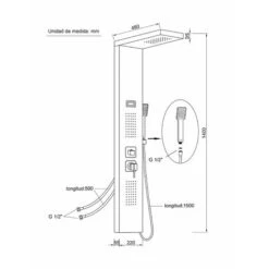 DP Grifería - Columna De Hidromasaje En Aluminio Color Negro Modelo Bahamas 11 DP Grifería - Columna De Hidromasaje En Aluminio Color Negro Modelo Bahamas -Hogar Baño Tienda 7764964 5