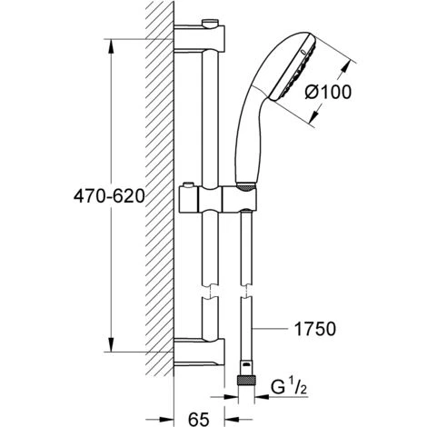 Grohe Vitalio Start 100 Conjunto De Ducha De 3 Chorros Con Barra, Cromo (26032000) 4 Grohe Vitalio Start 100 Conjunto De Ducha De 3 Chorros Con Barra, Cromo (26032000) - Imagen 2