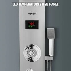VEVOR Panel De Ducha Pantalla LED Columna De Hidromasaje Columna Ducha 6 En 1 -Hogar Baño Tienda 78060444 4