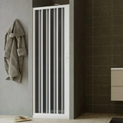Puerta De Ducha Plegable De Pvc Reducible Reversible H 185 Cm Mod. Giglio Con Apertura Lateral 75 Cm -Hogar Baño Tienda 78175917 3
