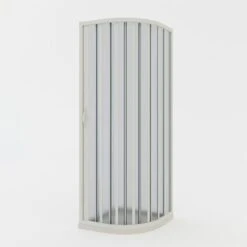 Mampara De Ducha Plegable Semicircular De Pvc Reducible Reversible H 185 Cm Mod. Loto Con Apertura Lateral 80x80 Cm