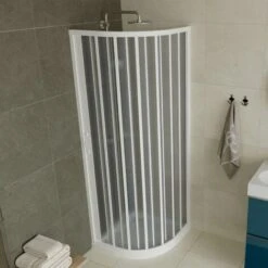 Mampara De Ducha Plegable Semicircular De Pvc Reducible Reversible H 185 Cm Mod. Loto Con Apertura Lateral 80x80 Cm 8 Mampara De Ducha Plegable Semicircular De Pvc Reducible Reversible H 185 Cm Mod. Loto Con Apertura Lateral 80x80 Cm -Hogar Baño Tienda 78175956 3