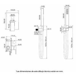 Conjunto De Ducha Empotrada A Ras De Techo ACTON Negro Mate -Hogar Baño Tienda 79171885 3