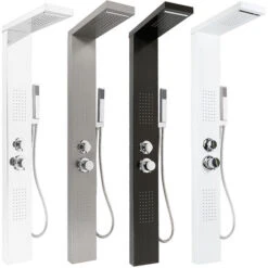 Columna De Ducha ​con 4 Jets De Hidromasaje, Con Ducha De Mano,​Acero Inoxidable - Plata