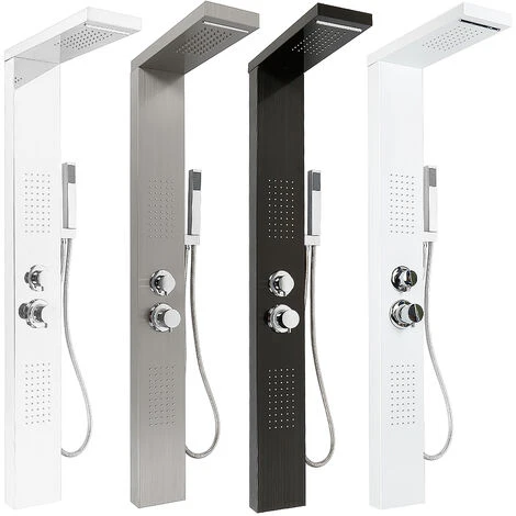 Columna De Ducha con 4 Jets De Hidromasaje, Con Ducha De Mano,Acero Inoxidable - Plata 3 Columna De Ducha con 4 Jets De Hidromasaje, Con Ducha De Mano,Acero Inoxidable - Plata