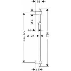 Barra De Ducha Hansgrohe Unica Reno De 72cm -Hogar Baño Tienda 81186725 3