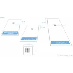 PLATO DE DUCHA RESINA EXTRAPLANO Outletaseo® - ANTIDESLIZANTE TEXTURA PIZARRA -【60x60 Cm, BLANCO RAL-9003】- Incluye Válvula Desagüe+Rejilla -Hogar Baño Tienda 81188779 4