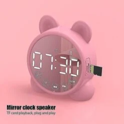 Altavoz Bluetooth Inalámbrico Espejo Caja De Sonido Despertador De Escritorio Subwoofer Reproductor De Música Tarjeta Tf Mini Caja De Altavoz -Hogar Baño Tienda 81288343 3
