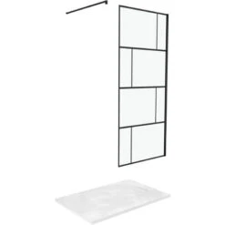 Pack Mampara De Ducha 90x195 Cm Y Plato De Ducha Blanco Efecto Piedra 140x90 Cm 8 Pack Mampara De Ducha 90x195 Cm Y Plato De Ducha Blanco Efecto Piedra 140x90 Cm -Hogar Baño Tienda 81296051 3