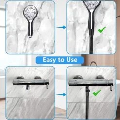 Manguera De Ducha De Acero Inoxidable Negro 2m Conector De G1/2 Flexos De Ducha Para Baño Bañera -Hogar Baño Tienda 81390482 5