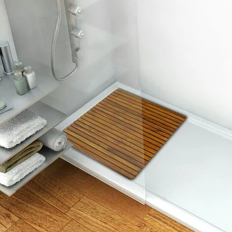 PrixPrime - Tarima Ideal Para Ducha Y Baño De Diseño Rectangular De 80 X 50 Cm De Madera Teca Certificada 4 PrixPrime - Tarima Ideal Para Ducha Y Baño De Diseño Rectangular De 80 X 50 Cm De Madera Teca Certificada - Imagen 2