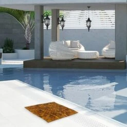 PrixPrime - Tarima Ideal Para Ducha Y Baño De Diseño Enrollable De 75 X 50 Cm De Madera Teca Certificada -Hogar Baño Tienda 82140202 5